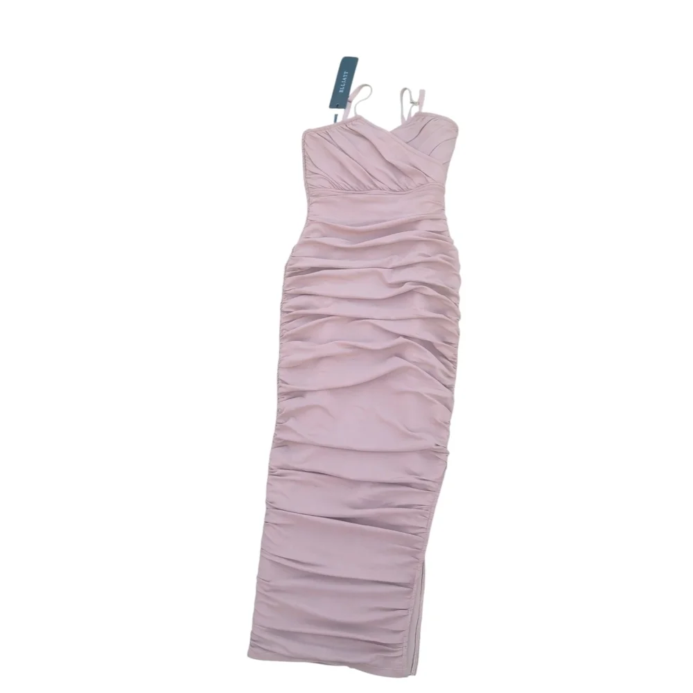 nude ruched maxi dress Women's Amelie Ruched Maxi Dress Nude/Terra Cotta Customize MEAN BLVD